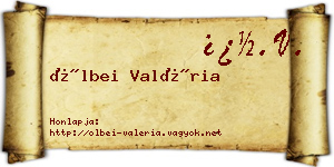 Ölbei Valéria névjegykártya